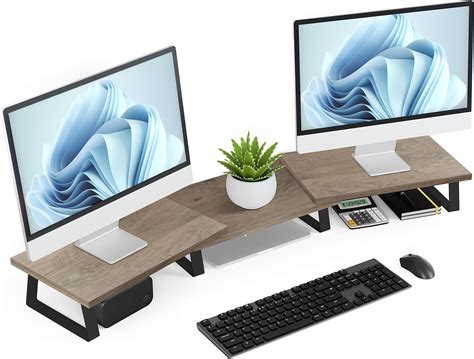 Dual monitor stands for desk that are too thick for a 